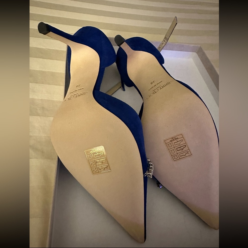 ❌ SOLD ❌ - 100% Auth- NEW Jimmy Choo Blue Talika Heels - size 38/7 - Picture 2 of 4